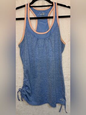 Avia Blue Tank with Peach Trim